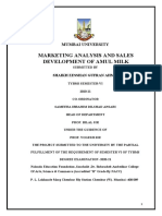 Marketing Analysis and Sales Development of Amul Milk: Mumbai University