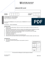 Cambridge International AS Level: Environmental Management 8291/22