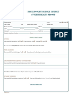 Student Health Record Form