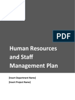 Human Resources and Staff Management Plan: (Insert Department Name) (Insert Project Name)