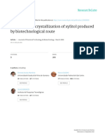 Batch Cooling Crystallization of Xylitol Produced by Biotechnological Route