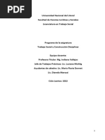 Trabajo Social y Construcción Disciplinar. Programa 2022