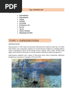 Topic 1: Impressionism: Sub Topics: Topic: Modern Art