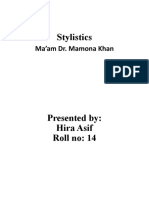 Stylistics: Ma'am Dr. Mamona Khan