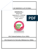 Project Report On Analysis of Sedition Law in India, Sutapa Garai, LL.B, 5th Semester, 1941803003