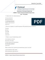 Department of Mechanical Engineering ME8094-Computer Integrated Manufacturing Systems Unit I - MCQ Bank