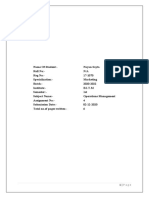 Operations Management Assignment 4 Nayan Sayta 17-1070