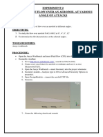 Experiment-2 Simulation of Flow Over An Aerofoil at Various Angle of Attacks