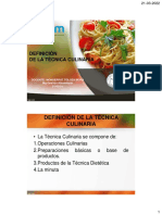 Definición de La Técnica Culinaria (Operaciones Culinarias)