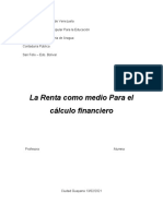 La Renta Como Medio para El Calculo Financiero