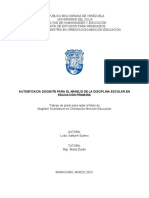 Autoeficacia Docente para El Manejo de La Disciplina Escolar en Educación Primaria