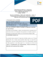 Guia de Actividades y Rúbrica de evaluación-Unidad-1-Tarea-2-Fundamentos de Programación, Teoría de Errores y Solución de Ecuaciones No Lineales