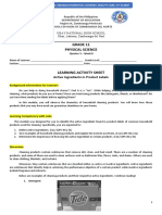 PHYSICAL SCIENCE LAS Active Ingredients in Product Labels