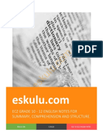 Eskulu Senior Secondary English Notes Structure Comprehension and Summary