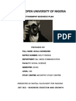 National Open University of Nigeria: Photography Business Plan