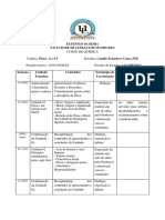 Ética No Curso de Química PLANO ANALÍTICO