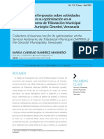 Recaudación Del Impuesto Sobre Actividades Económicas para Su Optimización en El Servicio Autónomo de Tributación Municipal (SATRIM) Del Municipio Girardot, Venezuela