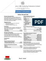 Product Data Sheet: Unsalted Butter