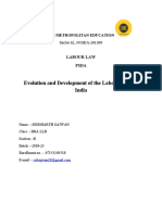 Evolution and Development of The Labour Laws in India: Delhi Metropolitan Education