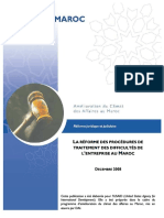 La Reforme Des Procedures de Traitement Des Difficultes de L'entreprise Au Maroc