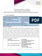 Course Syllabus Foreign Language Acquisition and Learning