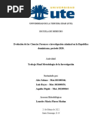 Trabajo Final Evolución de Las Ciencias Forenses e Investigación Criminal en La Republica Dominicana.