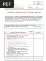 Programa de Auditoría de Planificación