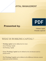 Working Capital Management: Presented by