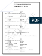 First Year Mathematics Important MCQS: Chapter # 1