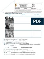 Ficha Del Determinante Artículo y El Adjetivo