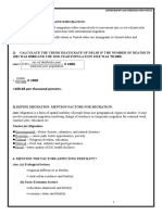 C D R No. o F Deaths A Year Total Mid Year Population: Demography and Urbanisation Notes