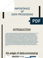 Topic Importance of Data Processing