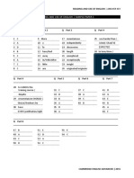 Reading and Use of English and Listening Answer Keys