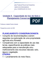 Aula 8 - CAPACIDADE DE USO DO SOLO E PLANEJAMENTO CONSERVACIONISTA 2022