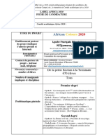 Candidature AFRICA 2020 - Lycée Français MONTAIGNE - TCHAD