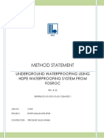 Method Statement: Underground Waterproofing Using Hdpe Waterproofing System From Fosroc