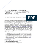 Psychological Capital Theory: Toward A Positive Holistic Model