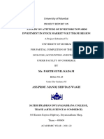 University of Mumbai: A Study On Attitude of Investors Towards Investment in Stock Market W.R.T Thane Region