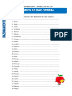 Vocabulario de La Unidad para Primero de Secundaria