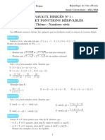 TD No 1 Suites Et Fonctions Dérivables Actuariat - 1