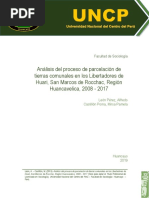 Análisis Del Proceso de Parcelación de Tierras Comunales en Los Libertadores de Huari, San Marcos de Rocchac, Región Huancavelica, 2008 - 2017