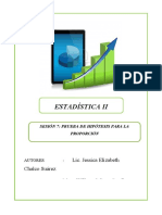 Sesión 7 - PRUEBA DE HIPÓTESIS PARA LA PROPORCIÓN