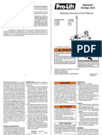 Hydraulic Garage Jack: Operating Instructions & Parts Manual