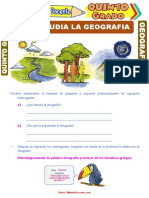 Que Estudia La Geografia para Quinto Grado de Primaria