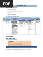 Sesion de Personal Social Acuerdos de Convivencia