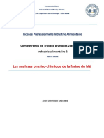 Les Analyses Physico-Chimique de La Farine Du Blé