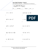 Beestar Math Worksheet - Grade 8: Target: 2 Mins - 90%