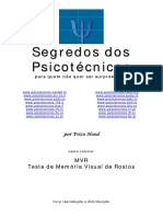 Segredos Dos Psicotécnicos para Quem Não Quer Ser Surpreendido Neste Volume - MVR Teste de Memória Visual de Rostos Livre Reprodução e Distribuição