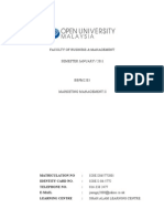 Faculty of Business & Management: Matriculation No: Identity Card No.: Telephone No.: E-Mail: Learning Centre