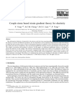 Couple Stress Based Strain Gradient Theory For Elasticity - Yang, Chong, Lam, Tong - 2002, 13s